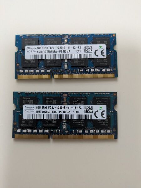 SK hynix 8GBメモリ 2枚セット PC3L-12800S