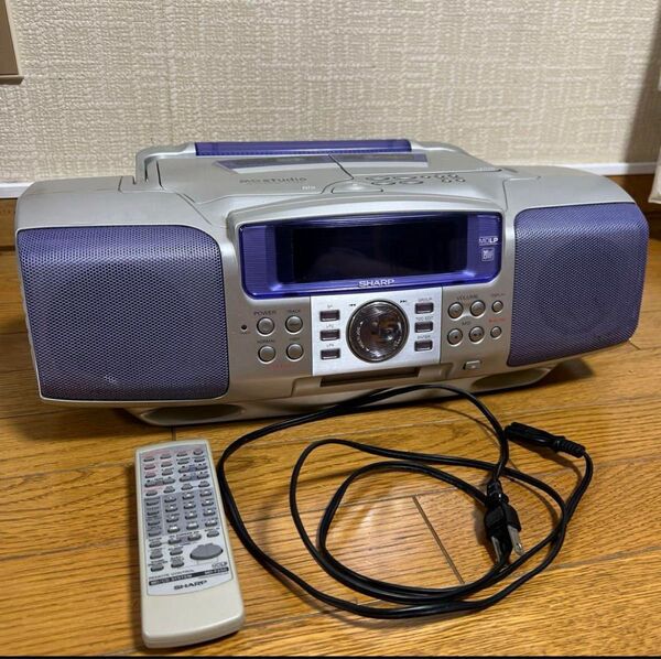貴重★【リモコン付】SHARP MD ラジカセ MD-F250 ジャンク CD ラジカセ MD CDラジオ CDラジカセ