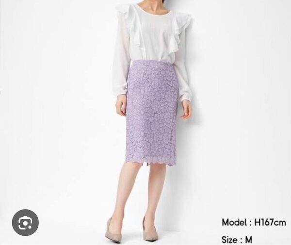 GU レースタイトスカート M 新品 パープル