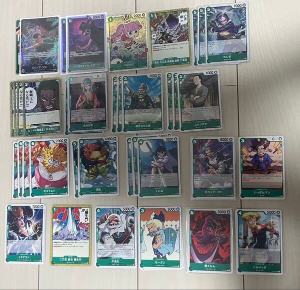 ワンピースカード R SR 師弟の絆 緑デッキ 緑ゾロ ペローナ ミホーク セット
