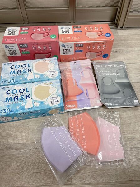 新品129枚!冷感不織布大容量マスクセットまとめ売り血色カラーマスク PITTA ピッタマスク