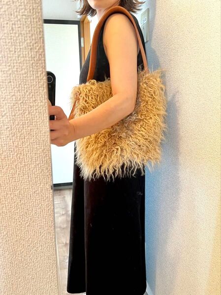 ボアバッグ ショルダーバッグ ベージュ