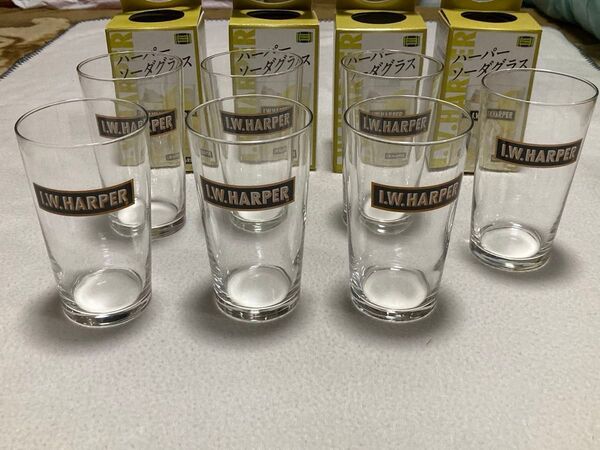 I.W.HARPER ソーダグラス 7個セット まとめ売り 未使用 非売品 箱付き ウイスキー ハイボール ハーパー かっこいい