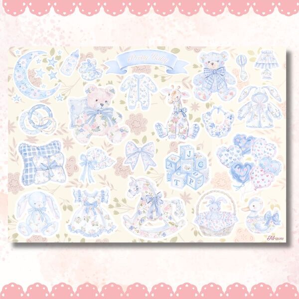 【Pretty Baby】コラージュペーパー A5 135kg 10枚 片面印刷