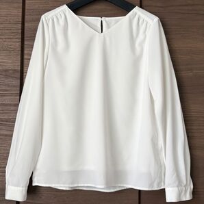 PLST Vネックシフォンブラウス