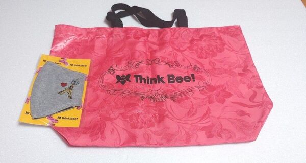 Think Bee! ショップバッグ&マスク 2個セット ピンク