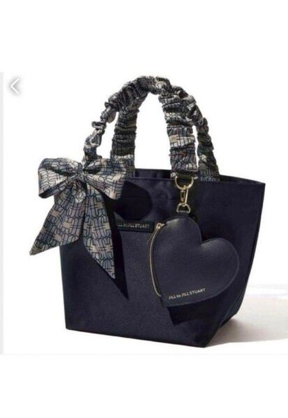 JILL by JILLSTUART トートバッグ&ハート型ポーチ ネイビー 付録