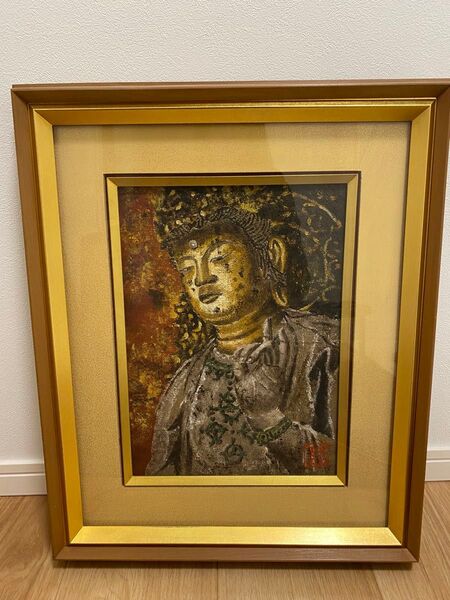 弥勒菩薩 山田郡司作 称明寺 額装 菩薩 油彩 油彩画 日本画 仏画 絵画