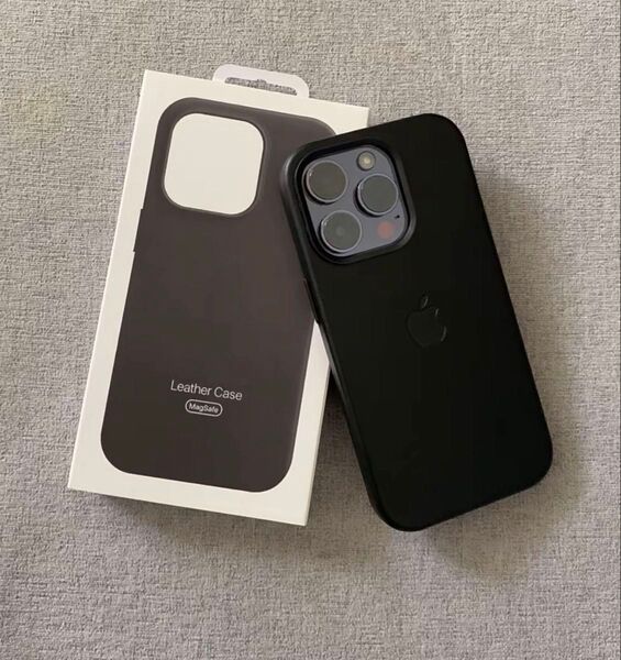 純正互換品 MagSafe対応 レザーケース iPhone 14pro max ブラック