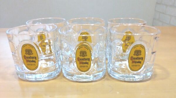 Suntory ウイスキー 亀甲ロックグラス 6個セット