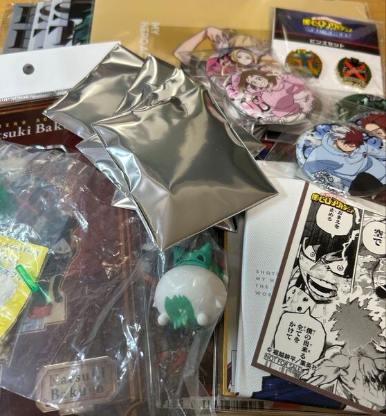 ヒロアカ 僕のヒーローアカデミア 缶バッジ アクスタ 色紙 ビジュアルボード 一番くじ ベースヤードトーキョー ヒーロープラザ