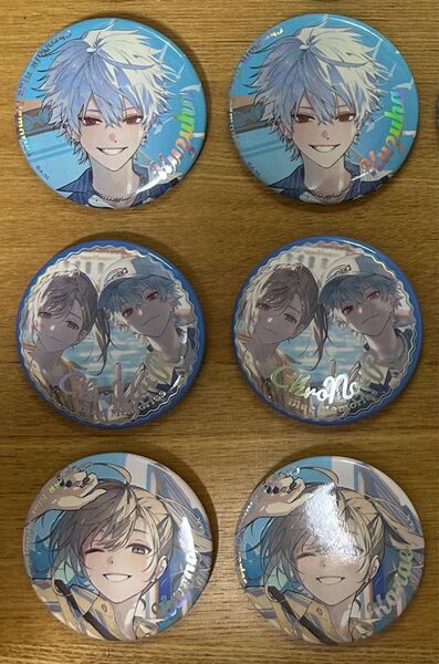 【ChroNoiR Blue Memories】クロノワ 叶 葛葉 ランダム オーロラ缶バッジ 箔押し