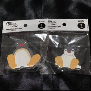 ピングー ピンガ 木製ウッドオブジェ 2点セット