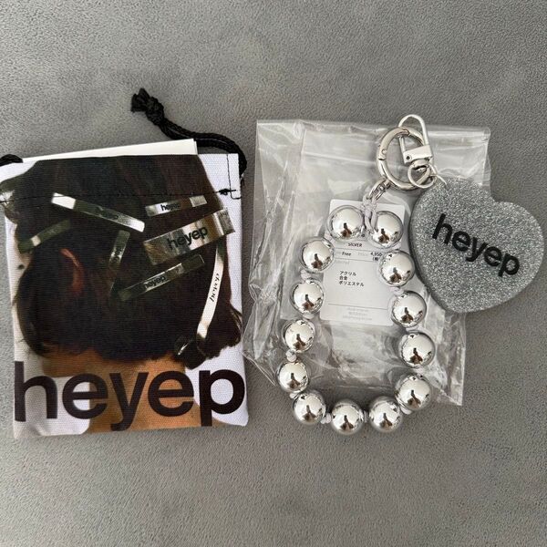★新品 <heyep(ヘイップ)>メタルボール×ハートモチーフチャーム