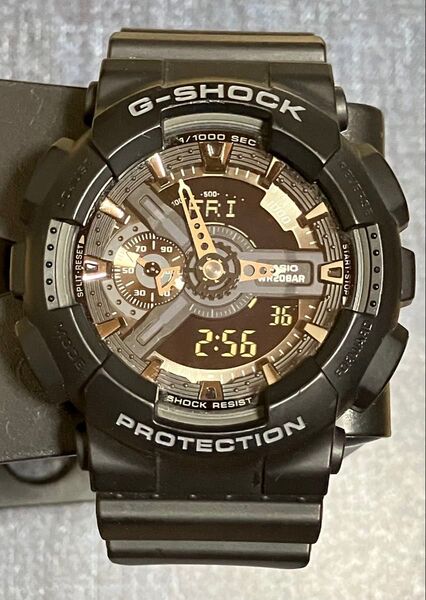 美品 CASIO カシオ G-SHOCK Gショック GA-110-1BJF ビッグフェイス アナデジ 稼働品