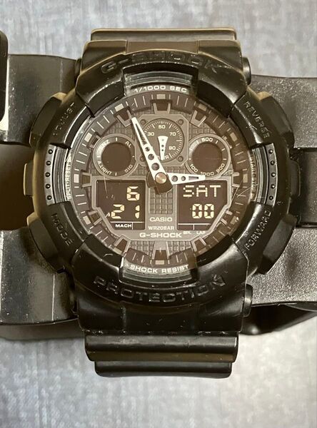 稼働品 カシオ CASIO G-SHOCK Gショック GA-100-1A1JF ビッグフェイス マッドブラック