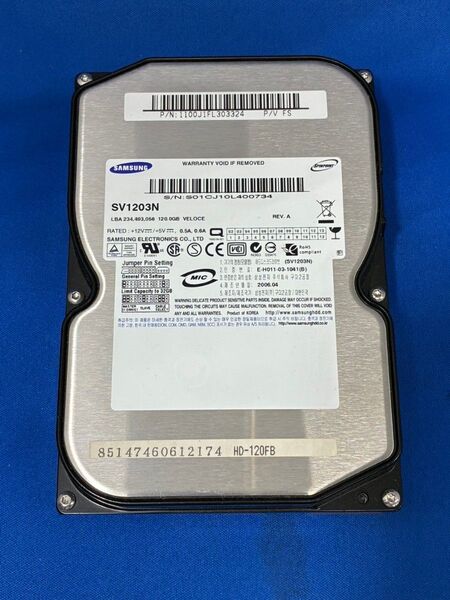 動作確認済! 3.5inch IDE 120GB SAMSUNG SV1203N
