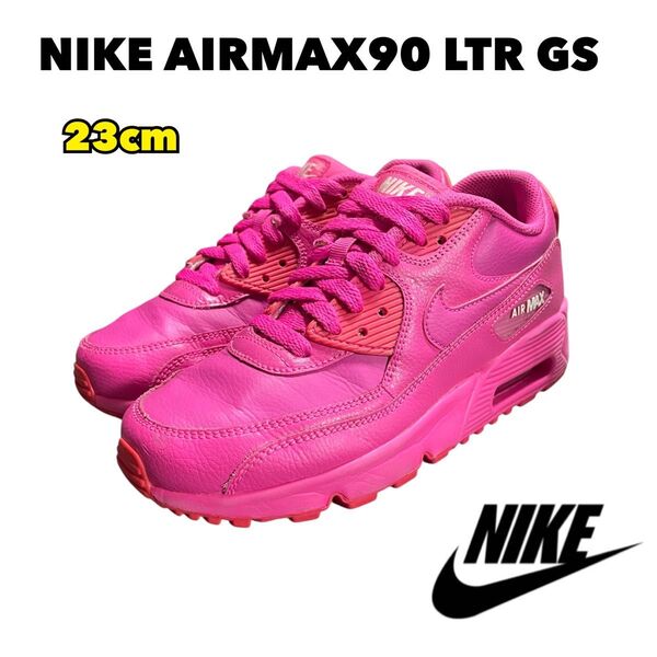 【NIKE】ナイキ エアマックス90 LTR GS ピンク 23cm 中古 NIKE AIR MAX 90