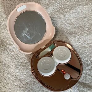 コンタクトレンズケース ピンク ミラー付き
