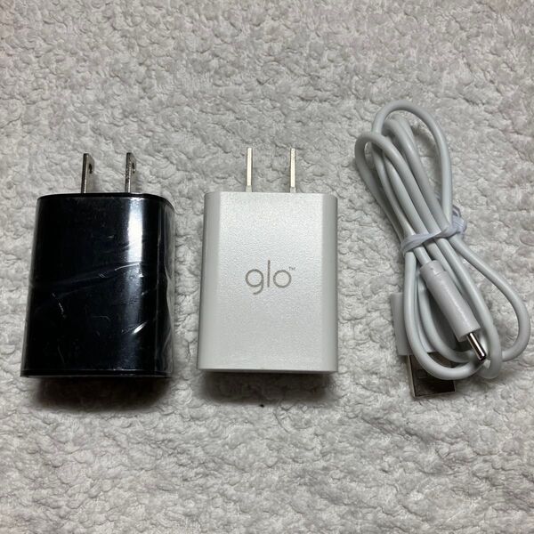 電源アダプター とglo 充電器とUSB-Cケーブルセット