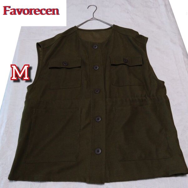 Favorecen ジレ ベスト M カーキ系 ミリタリー