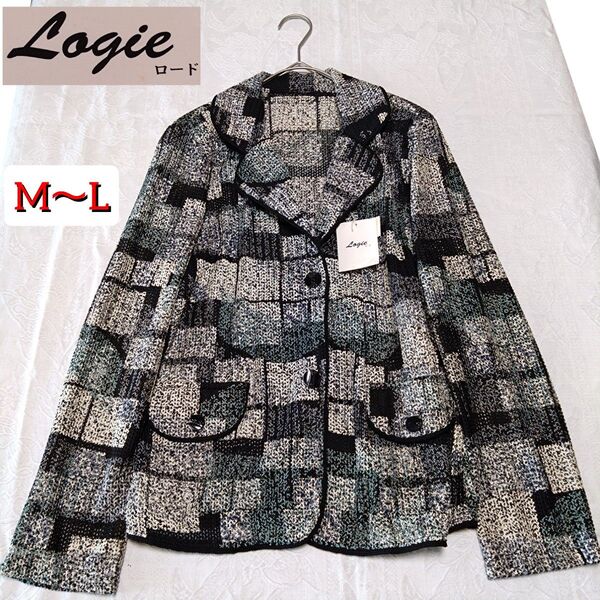 Logie シースルージャケット チェック柄 M〜L 肩パッド付き 年数物 未使用