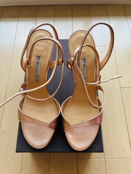 PELLICO ペリーコ ストラップサンダル ピンクゴールド 38 美品!