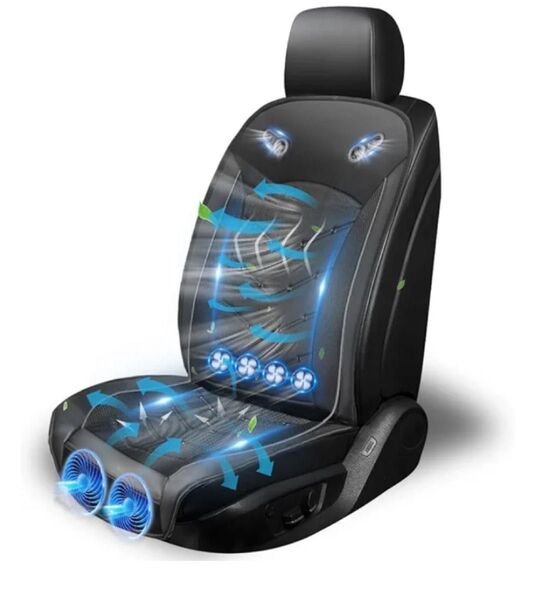 新品 クールシート 車 カーシートクーラー 【大型ファン2枚+強力ファン4枚】DC12V/24V対応