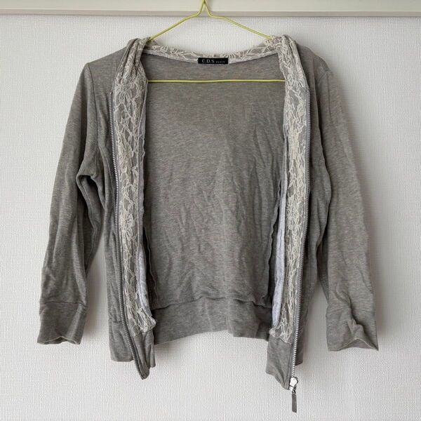 C.D.S BASIC グレー ジップアップパーカー