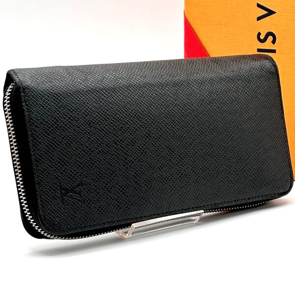 【極美品】ルイヴィトン タイガ ジッピーウォレット ヴェルティカル LOUIS VUITTON 長財布 メンズ ブラック レザー