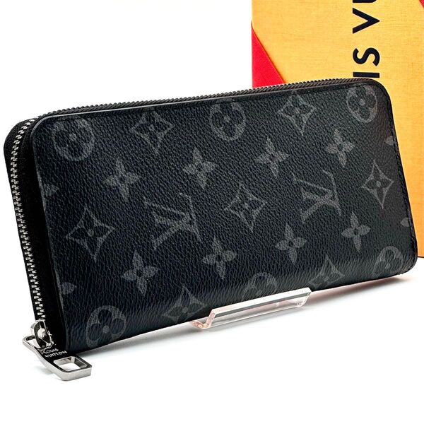 【超極美品】ルイヴィトン モノグラム エクリプス ジッピーウォレット ヴェルティカル 長財布 LOUIS VUITTON メンズ