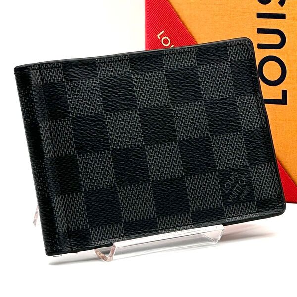 【極美品】ルイヴィトン ダミエグラフィット ポルトフォイユ パンス マネークリップ 二つ折り財布 LOUIS VUITTON