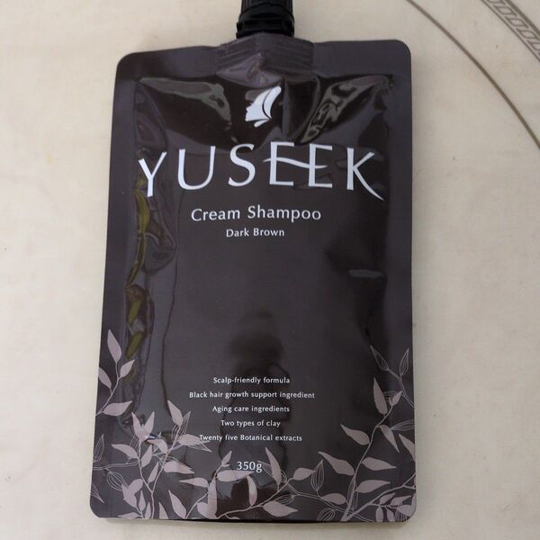 YUSEEK クリームシャンプー トリートメント 350g (1個 ダークブラウン)
