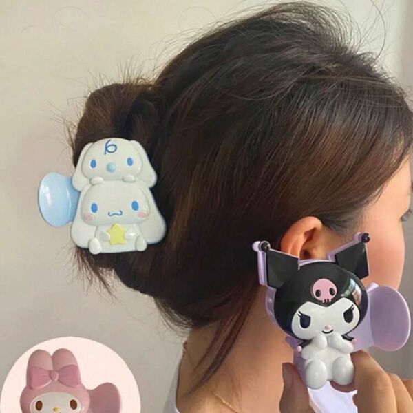 サンリオ ダイカット ヘアクリップ バンスクリップ マイメロ クロミ キティ シナモロール シナモン ヘアアクセサリー