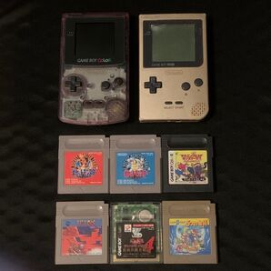 ゲームボーイカラー ゲームボーイポケット 本体2台 ソフト6本セット ゴールド パープル