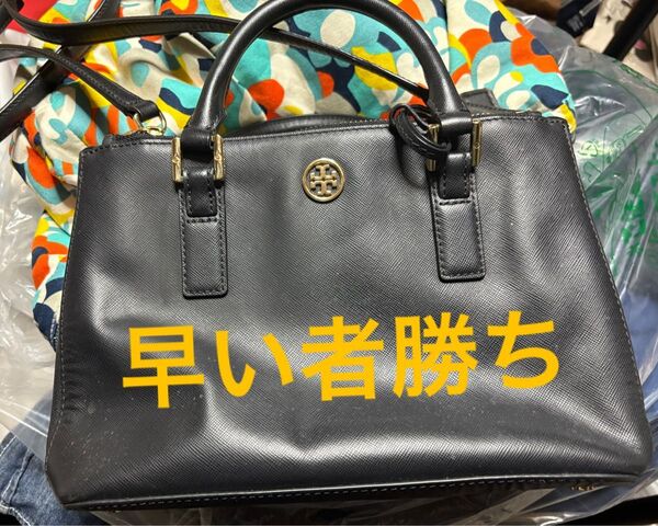TORY BURCH ハンドバッグ ショルダーバッグ ブラック 2way トートバッグ レザー ハンドバッグ ショルダーバッグ 黒