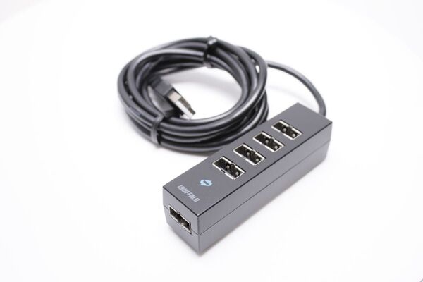 【Buffalo】バッファロー USB2.0ハブ 5ポートタイプ BSH5UD20BK どっちもUSBポート採用