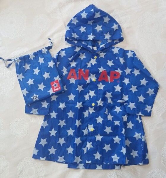 ANAP キッズ レインコート 100cm 雨具 カッパ 子ども用 リュックサック対応
