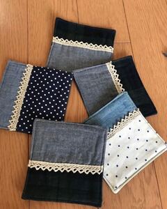 ハンドメイド コースター5点セット