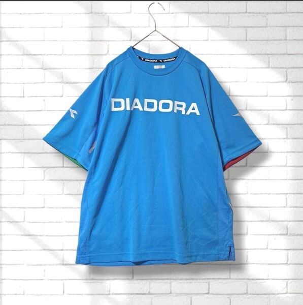 y3 DIADORA ディアドラ 半袖 Tシャツ スポーツ メンズ 青水色系 ロゴプリント プルオーバー M トップス