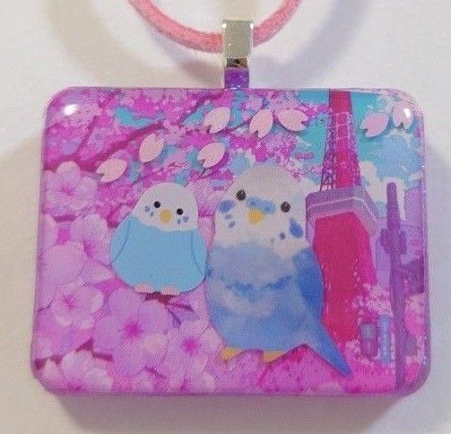 インコちゃんかわいいレジンネックレス☆ インコ インコアクセサリー セキセイインコ レジンインコ ネックレスインコ