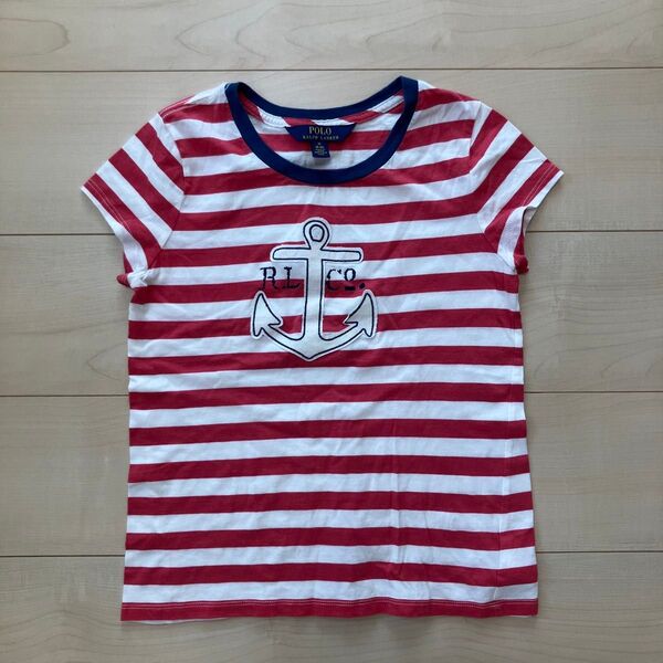 ポロラルフローレン ボーダーTシャツ RALPH LAUREN ラルフローレン Tシャツ 半袖 M 8-10 140cm