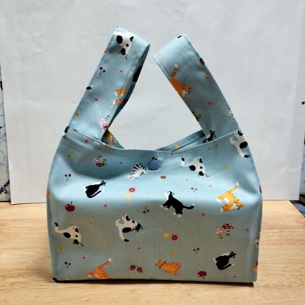 785.猫柄!コンビニエコバッグ(ハンドメイド)