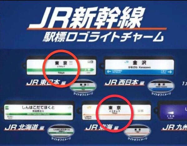 JR新幹線 駅標ロゴライトチャーム 東京 2種 ガチャ