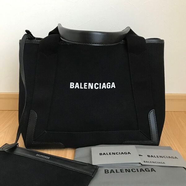 BALENCIAGA バレンシアガ ネイビーカバスS トートバッグ ブラック