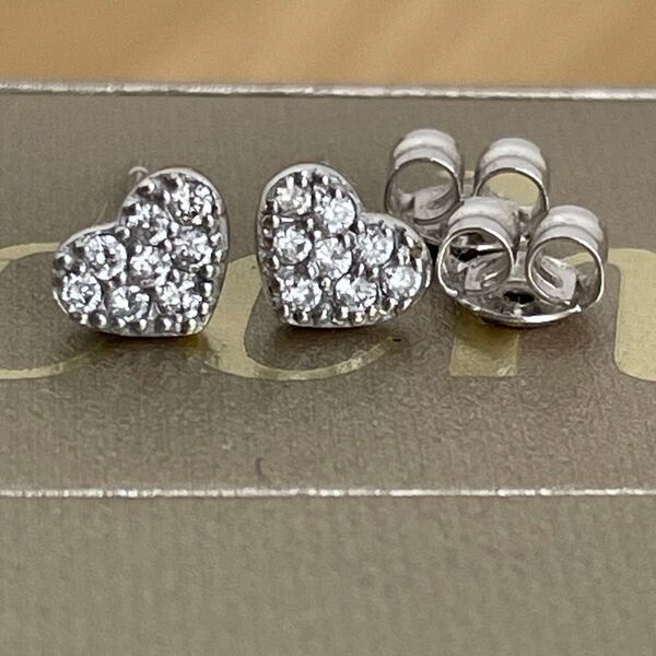極美品 ポンテヴェキオ ハートダイヤピアス 0.14ct