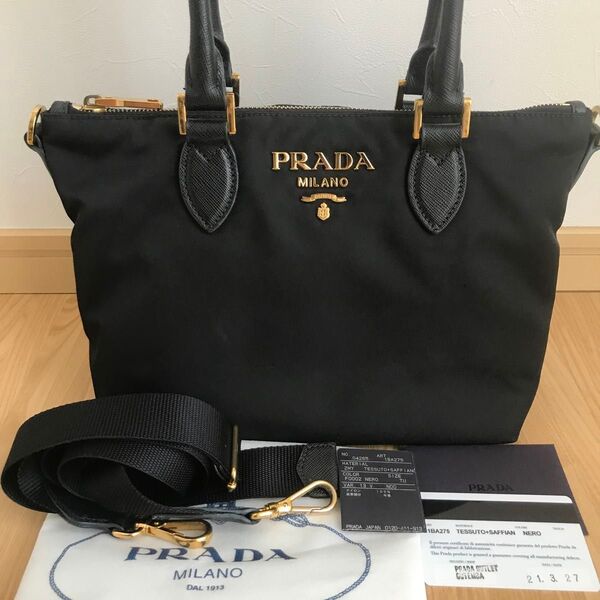 PRADA プラダ 2wayショルダーバッグ 1BA275 黒 トートバッグ