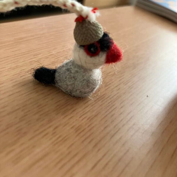 ★ハンドメイド★羊毛フェルトの桜文鳥マスコット