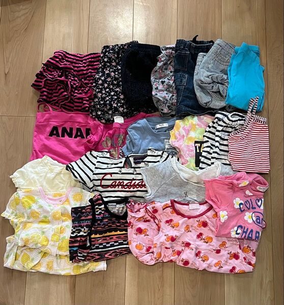 子供服 まとめ売り 女の子 100 半袖 半ズボン 女子 キッズ 夏服 スカート 着替え トップス 大量 Tシャツ 100㎝