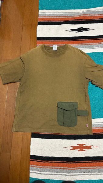 【チャムス】半袖T. カーキ. Mサイズ
